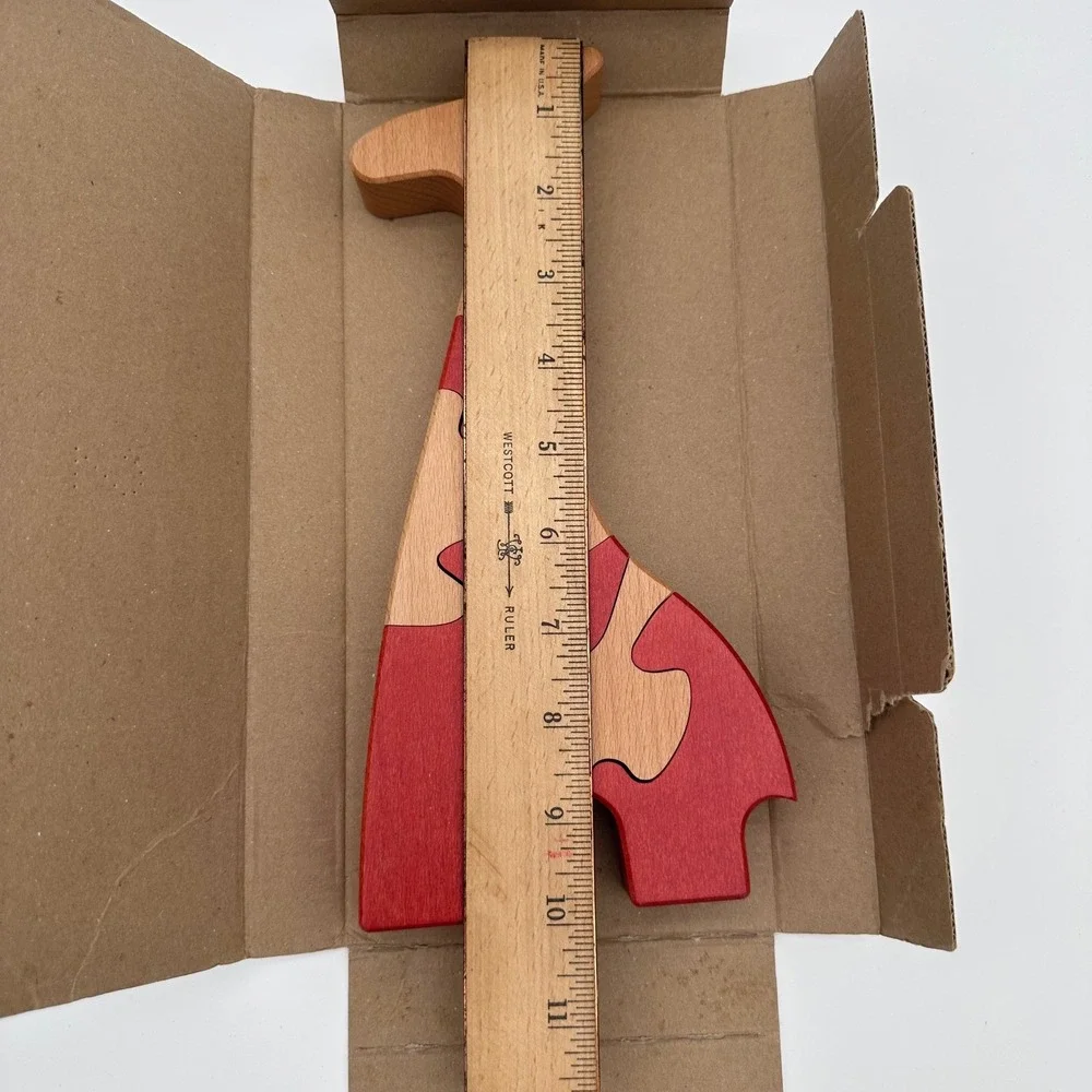 1970 Antonio Vitali Wooden Giraffe Puzzle VIT-0002 Switzerland Boxed, Vintage
